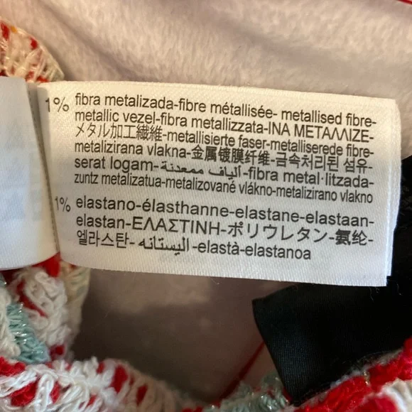 New Zara Red and White Crochet Halter Dress GEOMETRIC PRINT KNIT HALTER Size L - Picture 5 of 8